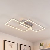 Lucande - LED plafondlamp- met dimmer - 2 lichts - ijzer, aluminium, kunststof - H: 8.2 cm - zilver - Inclusief lichtbronnen