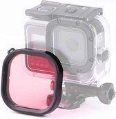 Vierkante behuizing Duikkleurenlensfilter voor GoPro HERO8 Zwarte originele waterdichte behuizing (roze)