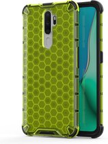 Voor Oppo A9 (2020) Shockproof Honeycomb PC + TPU Case (groen)