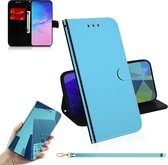 Voor Galaxy S10 Lite / A91 Lmitated Mirror Surface Horizontale Flip Leather Case met houder & kaartsleuven & Wallet & Lanyard (blauw)