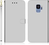 Voor Galaxy S9 geÃ¯miteerd spiegelend oppervlak horizontale flip lederen tas met houder & kaartsleuven & portemonnee & lanyard (zilver)