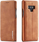 Voor Galaxy Note 9 Hon Ancient Series lederen tas met kaartsleuven en houder en portemonnee (bruin)