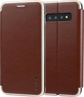 Voor Galaxy S10 + CMai2 Linglong Series PC + PU horizontale flip lederen tas met houder en kaartsleuf (bruin)