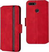 Voor Huawei Honor 7A Retro Frosted Oil Side Horizontal Flip Case met houder en kaartsleuven (rood)