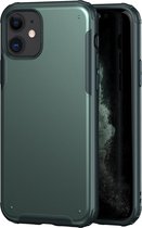 Voor iPhone 11 effen kleur vierhoek schokbestendig TPU + pc beschermhoes (donkergroen)