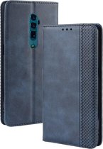 Magnetische gesp Retro Crazy Horse Texture Horizontale Flip Leather Case voor OPPO Reno 10x Zoom / Reno 5G, met houder & kaartsleuven & fotolijst (blauw)