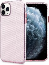 Voor iPhone 11 Pro Max Honeycomb schokbestendig TPU-hoesje (roze)