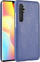 Voor Xiaomi Mi Note 10 Lite Shockproof Crocodile Texture PC + PU Case (blauw)