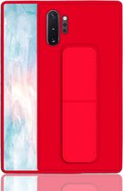 Voor Galaxy Note 10 schokbestendige pc + TPU-beschermhoes met polsband en houder (rood)