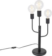 QAZQA facile - Art Deco Tafellamp - 3 lichts - H 520 mm - Zwart -  Woonkamer | Slaapkamer | Keuken