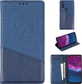 Voor Motorola One Action MUXMA MX109 Horizontale flip lederen tas met houder & kaartsleuf & portemonnee-functie (blauw)