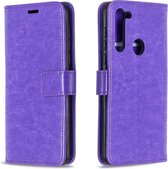 Voor Motorola Moto G8 Crazy Horse Texture Horizontale Flip Leren Case met Houder & Kaartsleuven & Portemonnee & Fotolijst (Paars)