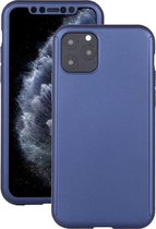 Voor iPhone 11 Pro schokbestendige pc volledige dekking beschermhoes met gehard glasfilm (blauw)