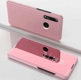 Galvaniserende spiegel horizontale flip lederen hoes voor Huawei Enjoy 9S / P Smart + 2019, met houder (roségoud)