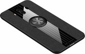 Voor Huawei Mate 10 XINLI stikdoek Textue schokbestendig TPU beschermhoes met ringhouder (zwart)