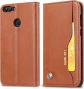 Kneed Skin Texture Horizontale Flip Leren Case voor Huawei P smart / Enjoy 7S, met Fotolijst & Houder & Kaartsleuven & Portemonnee (Bruin)
