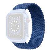 Geweven vervangende polsband horlogebanden met frame voor Apple Watch Series 6 & SE & 5 & 4 44 mm / 3 & 2 & 1 42 mm, lengte: 135 mm (koud zeeblauw)