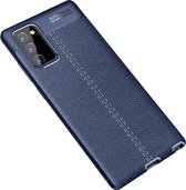Voor Samsung Galaxy Note 20 Litchi Texture TPU schokbestendig hoesje (marineblauw)