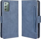 Voor Samsung Galaxy S20 FE 4G / 5G Portemonnee-stijl Skin Feel Kalfspatroon lederen tas met aparte kaartsleuf (blauw)