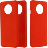 Voor OnePlus 7T effen kleur vloeibare siliconen schokbestendige volledige dekking beschermhoes (rood)