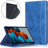 Voor Samsung Galaxy Tab S7 T870 / T875 TPU Front Ondersteuning Horizontale Flip Leren Case met Houder & Pen Slot & Slaap / Wekfunctie (Donkerblauw)