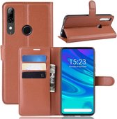 Litchi Skin PU lederen portemonnee standaard mobiele behuizing voor Huawei P SMART Z (bruin)