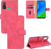 Voor Huawei P smart 2020 Effen Kleur Huid Voel Magnetische Gesp Horizontale Flip Kalfsstructuur PU Lederen Case met Houder & Kaartsleuven & Portemonnee (Rose Rood)