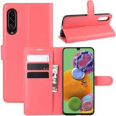Voor Galaxy A90 5G Litchi Texture Horizontale Flip Leren Case met Portemonnee & Houder & Kaartsleuven (Rood)