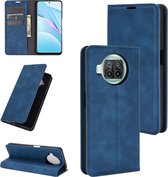 Voor Geschikt voor Xiaomi Mi 10T Lite Retro-skin Business magnetische zuignap lederen tas met houder & kaartsleuven & portemonnee (donkerblauw)