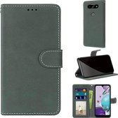Voor LG K31 / Aristo5 / Aristo 5 Plus Retro Frosted Horizontale Flip PU lederen tas met houder & kaartsleuven & portemonnee & fotolijst (groen)