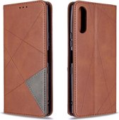 Voor Sony Xperia L4 Rhombus Texture Horizontale Flip Magnetische Leren Case met Houder & Kaartsleuven & Portemonnee (Bruin)