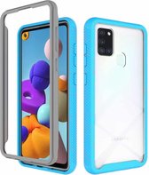 Voor Samsung Galaxy A21s schokbestendige sterrenhemel pc + TPU beschermhoes (hemelsblauw)