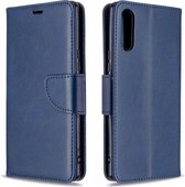 Voor Sony Xperia L4 Retro Lambskin Texture Pure Color Horizontale Flip PU Leather Case met houder & kaartsleuven & portemonnee & Lanyard (blauw)