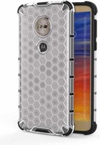 Voor Motorola Moto E6 Play Shockproof Honeycomb PC + TPU Case (White)