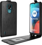 Voor Motorola Moto E7 R64 Textuur Enkele Verticale Flip Lederen Beschermhoes met Kaartsleuven & Fotolijst (Zwart)