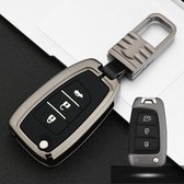 Auto Lichtgevende All-inclusive Zinklegering Sleutel Beschermhoes Sleutel Shell voor Hyundai J Stijl Vouwen 3-knop (Gun Metal)