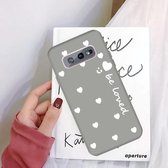 Voor Galaxy S10 Smiling Love Heart Pattern Frosted TPU beschermhoes (grijs)