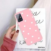 Voor Galaxy A71 Multi Love Heart Pattern Frosted TPU-beschermhoes (roze)