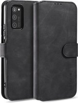 Voor Huawei Honor V30 DG.MING Retro Oil Side Horizontal Flip Case met houder & kaartsleuven & portemonnee (zwart)