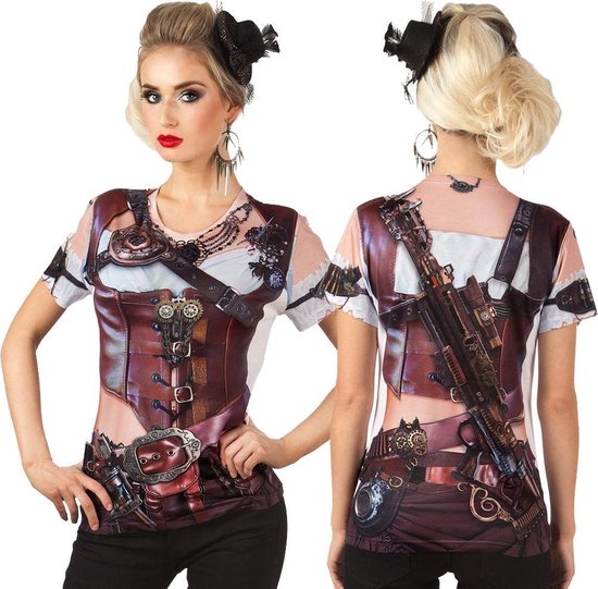 Dames 3D Steampunk shirt.