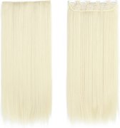 Clip in hair extensions 1 baan straight blond - 613#
