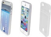 Wallet Smart TPU Case transparant voor Apple Iphone 5s, met opbergvakje voor een pasje