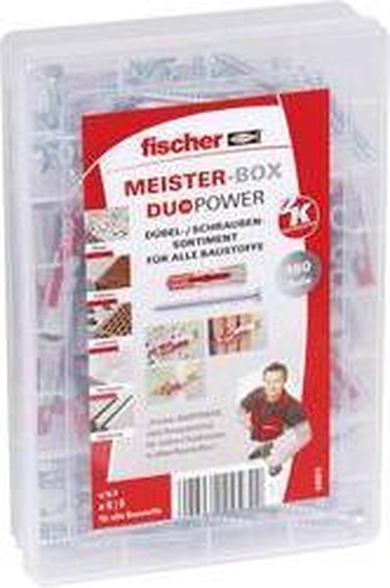 Fischer Meister-BOX DuoPower assortimentsdoos met schroeven en pluggen.