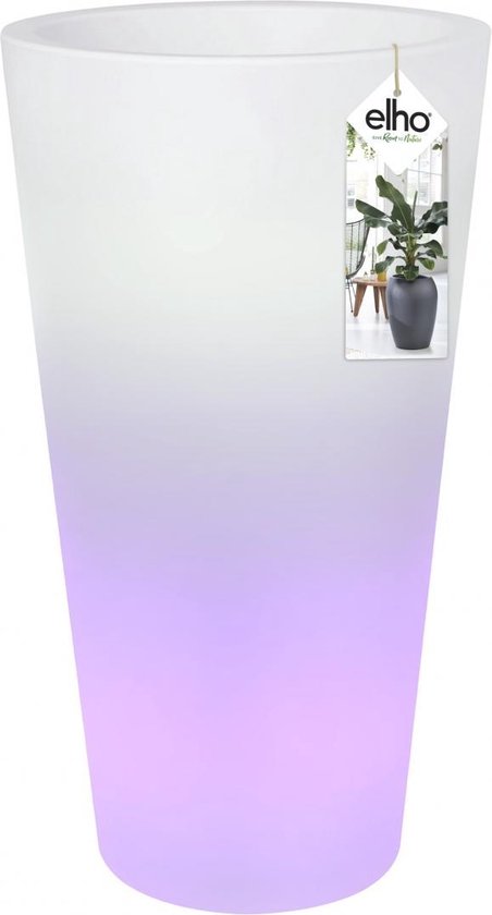 Elho Pure Straight High Smart LED 50 - Bloempot - Transparant - Binnen &  Buiten - Ø 50... | bol.com