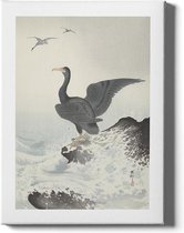 Walljar - Ohara Koson - Great Cormorant - Dieren poster