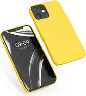 kwmobile telefoonhoesje voor Apple iPhone 12 / iPhone 12 Pro - Hoesje met siliconen coating - Smartphone case in stralend geel