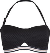 LingaDore - Structured Black Bandeau Bikini-Top - maat 36 - Zwart