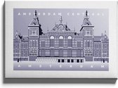 Walljar - Amsterdam Centraal - Muurdecoratie - Canvas schilderij