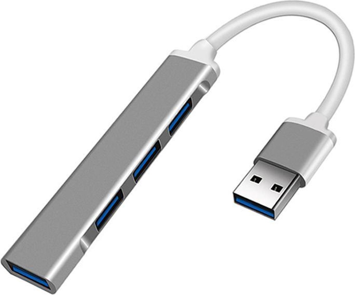 USB Splitter 4 poorten USB splitter voor laptop en PC Space grijs
