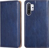 Voor Samsung Galaxy Note10 PU + TPU Gloss Oil Effen Kleur Magnetische Horizontale Flip Leren Case met Houder & Kaartsleuf & Portemonnee (Blauw)
